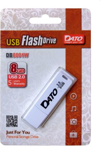 Флеш-память.Dato 8Gb.DB8001.USB2.0.белый     